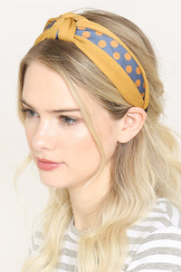 Thumbnail for Riah Fashion - Half Tone Polka Dots Tied Hair Band - 5 COLORS