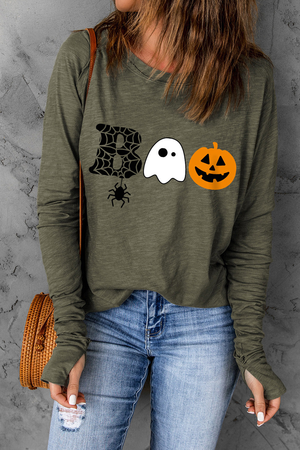 Halloween Graphic Long Sleeve thumb T-Shirt - T - 1 COLOR -