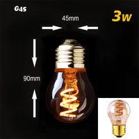 Thumbnail for Retro Dimmable LED Edison Bulb E27 3W Gold Spiral Filament ST64 G125 Ampoule LED Lamp Incandescent Chandelier Decorative Lighting - [15 DAY DELIVERY] - 13 BULB TYPES - 2 WATTAGES -