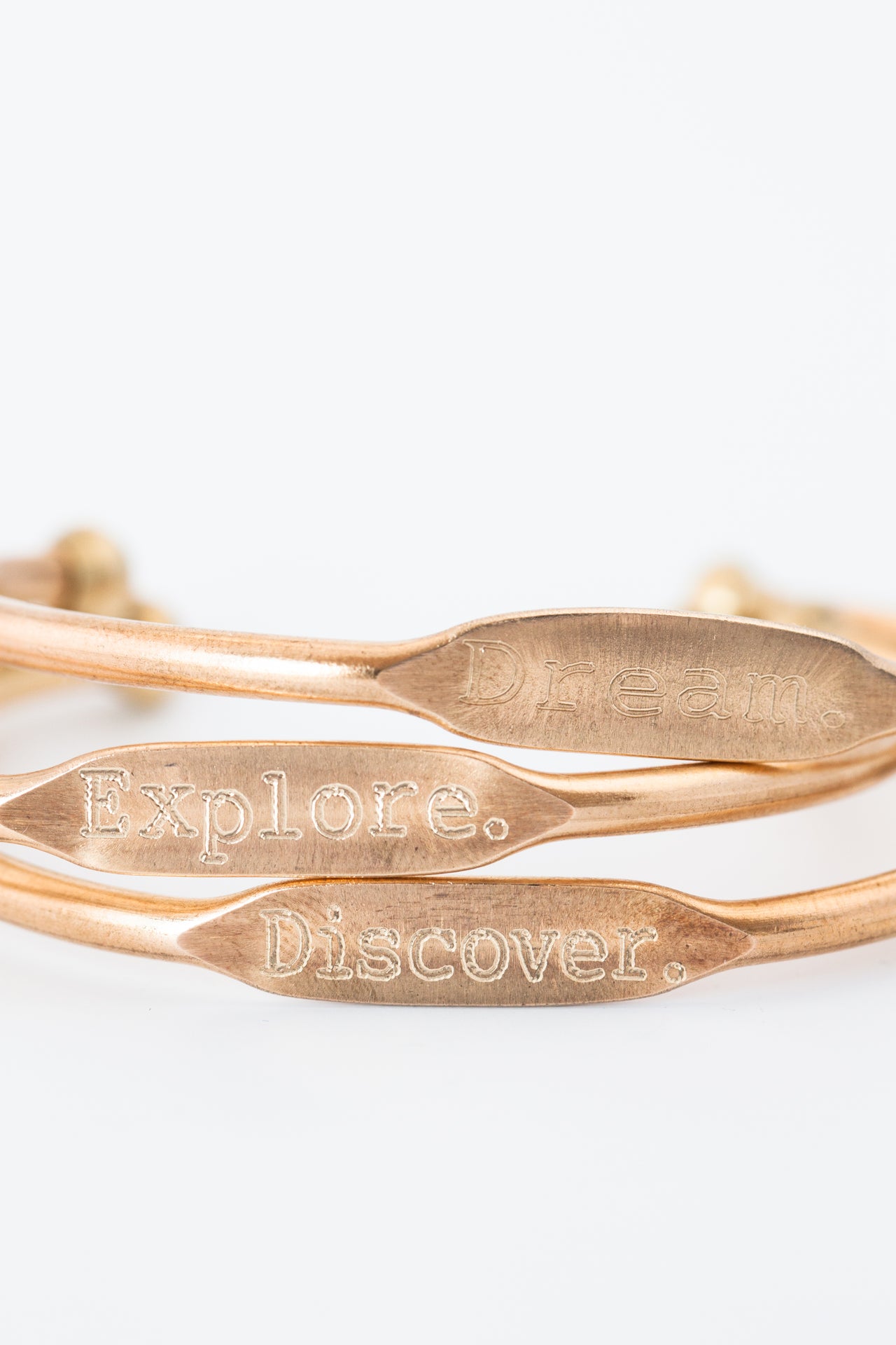 Jook & Nona - Twain Brass Cuff Trio - DREAM / EXPLORE / DISCOVER - NORMALLY $52 EA! - 3 PC. SET -