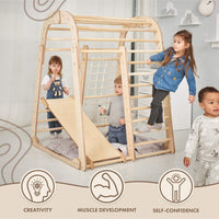 Thumbnail for Indoor Wooden Playground for Children - 6in1 Playground + Swings Set + Slide Board