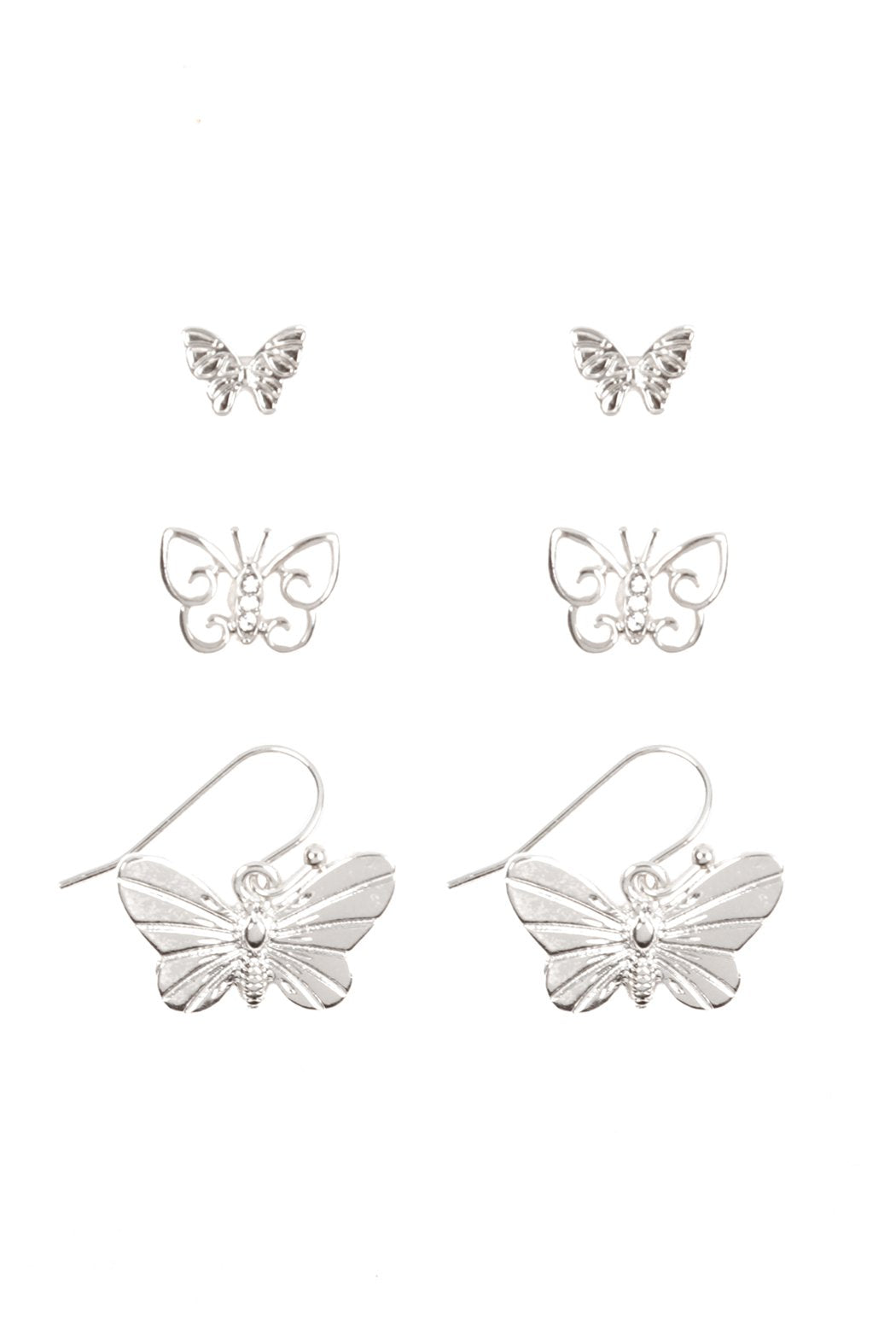 Butterfly Three-Set Earrings - 2 FINISHES -