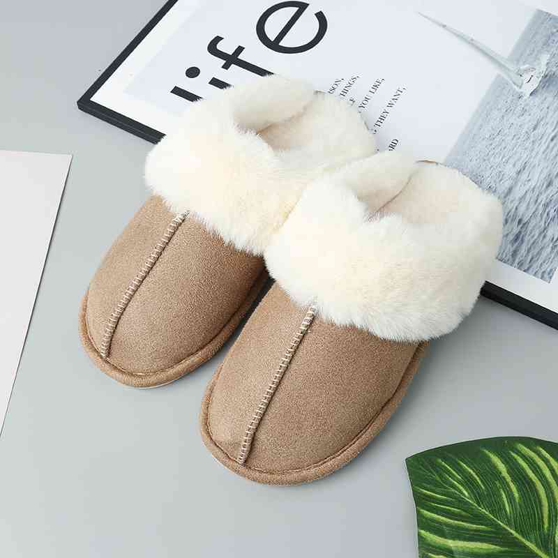 Faux Suede Center Seam Slippers - T - 5 COLORS -