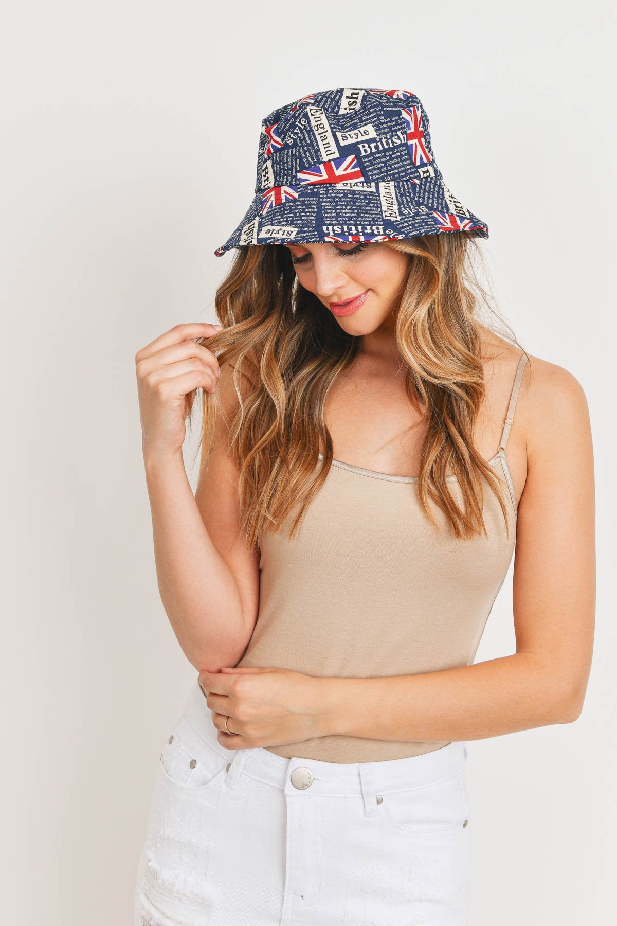 Riah Fashion - Sapphire England Printed Bucket Hat - 1 COLOR -