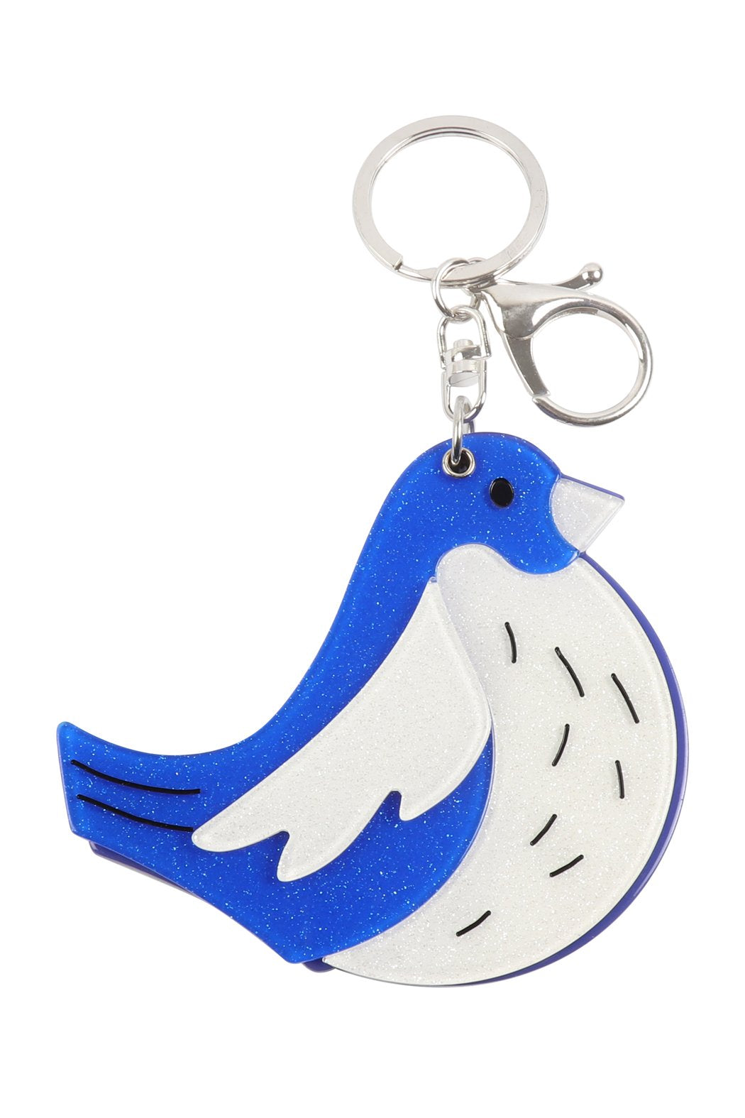 Riah Fashion - Blue Bird With Mirror Keychain -