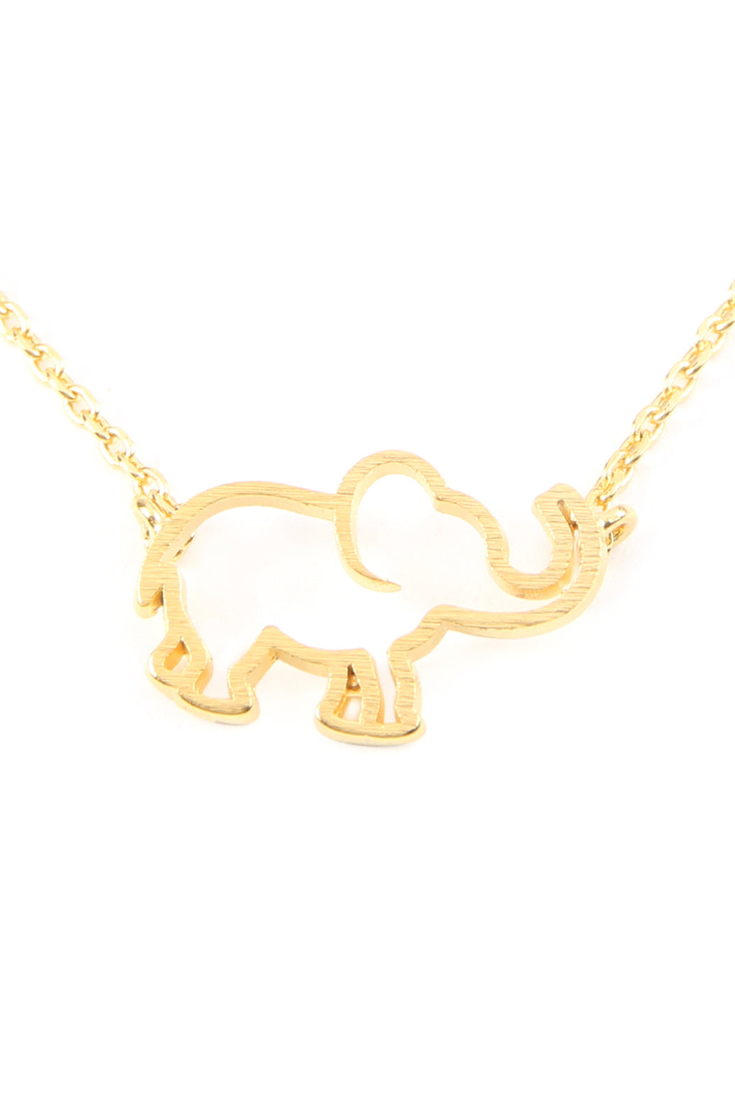 Riah Fashion - Elephant Cast Pendant Necklace - 3 FINISHES -