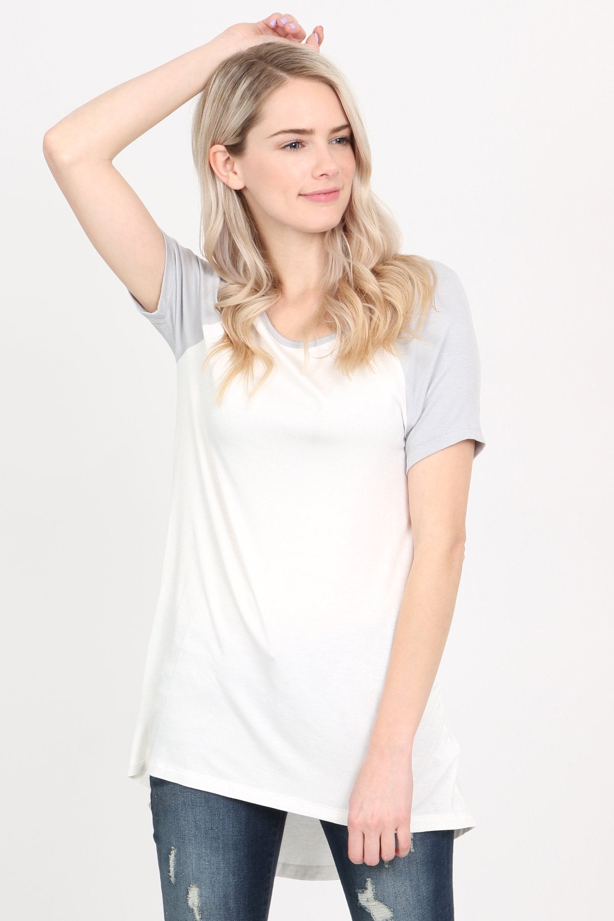 Riah Fashion - Short Sleeve Raglan Top - 4 COLORS -