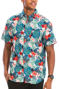 Thumbnail for WEIV - Digital Print Hawaiian Short Sleeve Shirt -