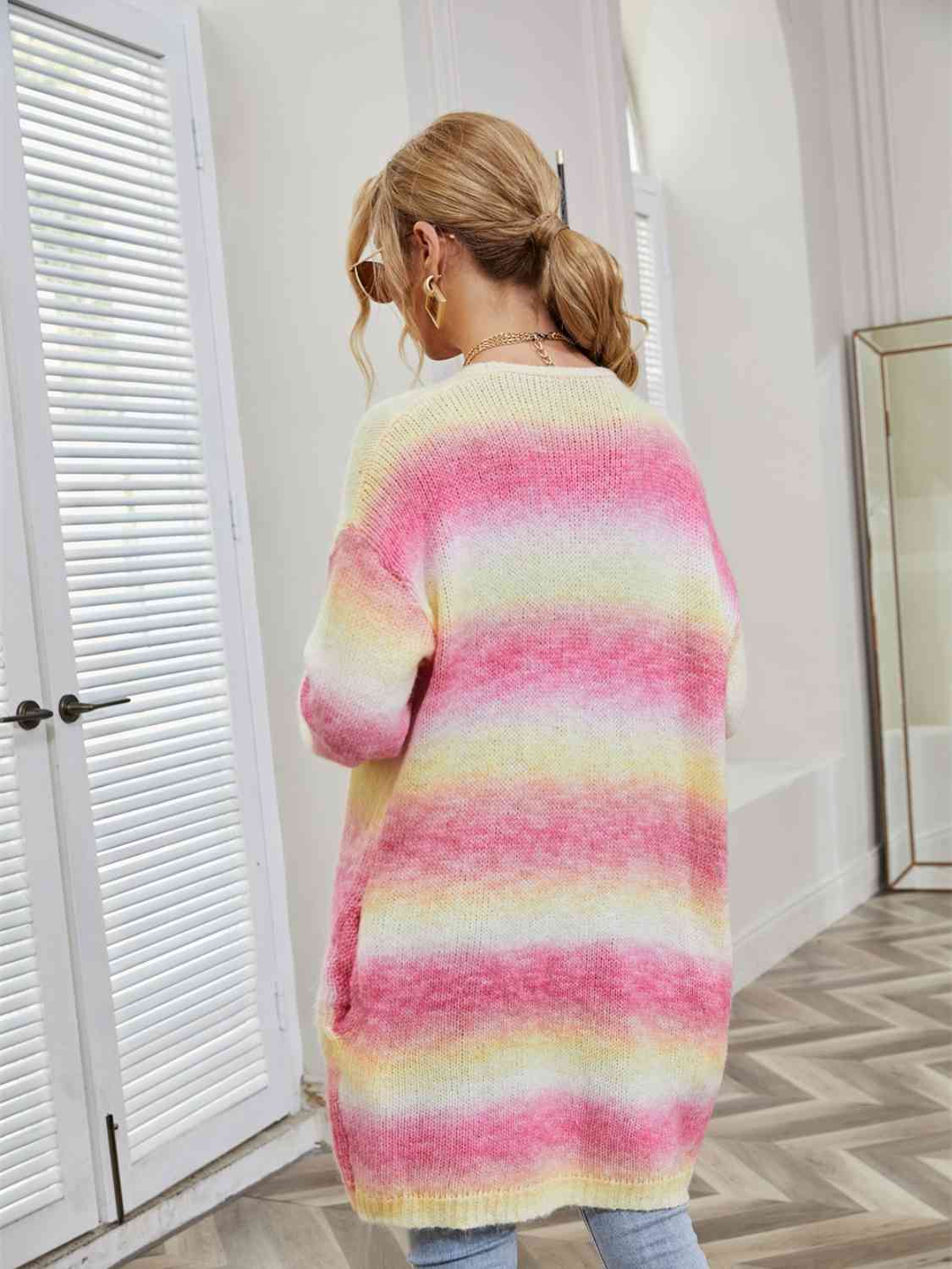 Full Size Gradient Open Front Cardigan - T - 5 COLORS -