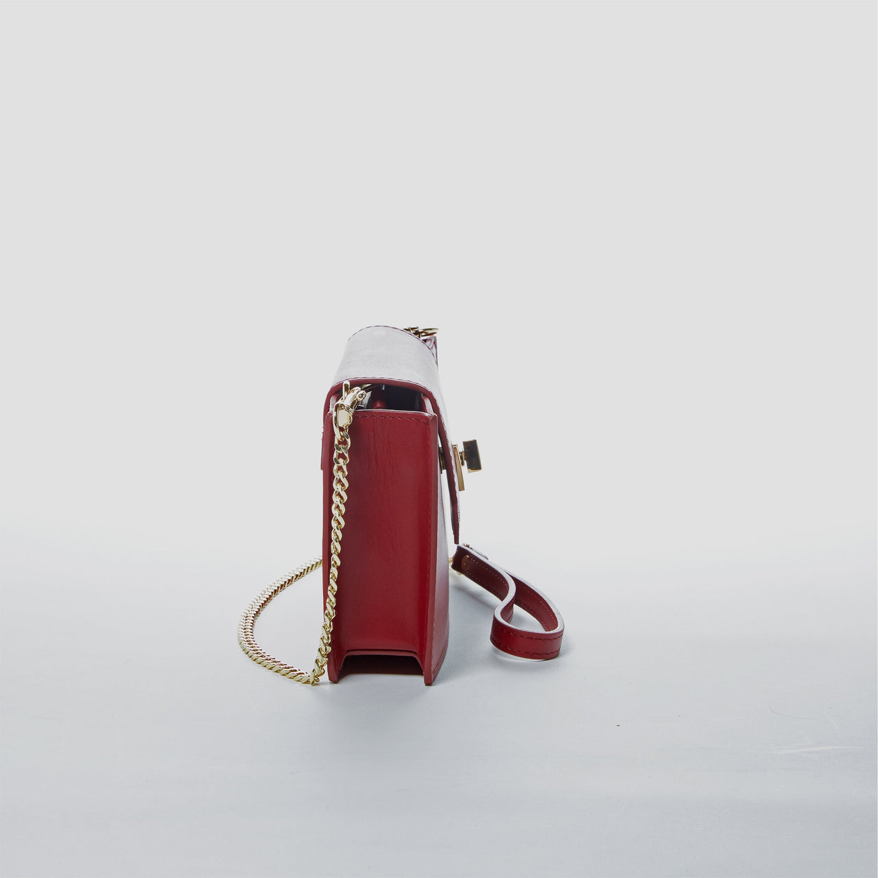 Mary Small Crossbody Leather Wristlet Burgundy -