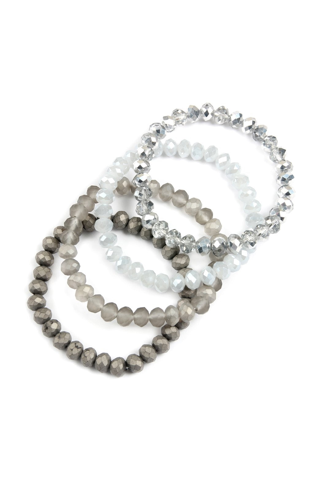 Four-Line Glass Beads Stretch Bracelet - 8 COLORS -