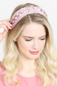 Thumbnail for Riah Fashion - Half Tone Polka Dots Tied Hair Band - 5 COLORS