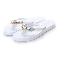 Thumbnail for SAND BY SAYA N.Y. - Blue York - Rhinestone Flat Flip Flops Sandal - 5 COLORS -