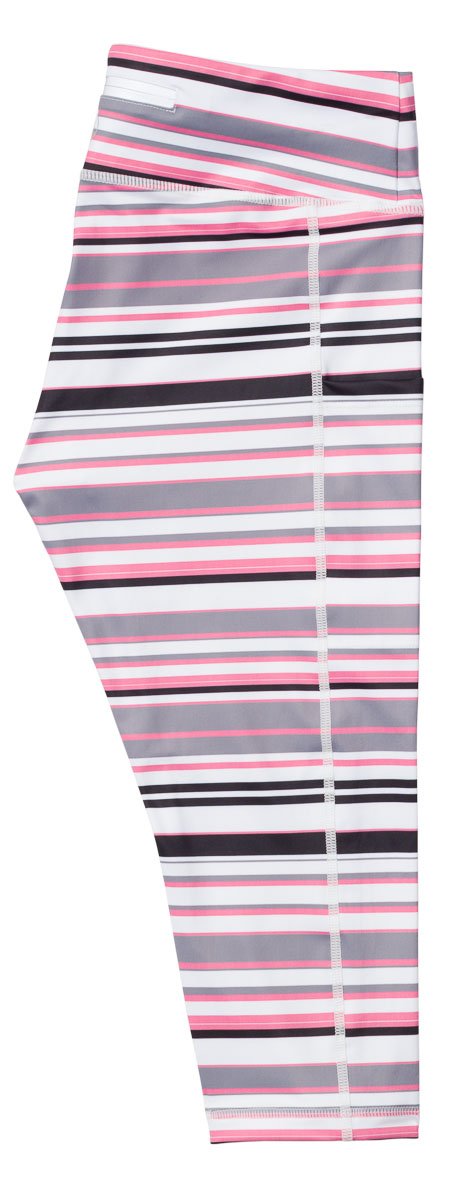 Belcorva - Pink Gray & Black Stripe - Pocket Capri - 1 COLOR -