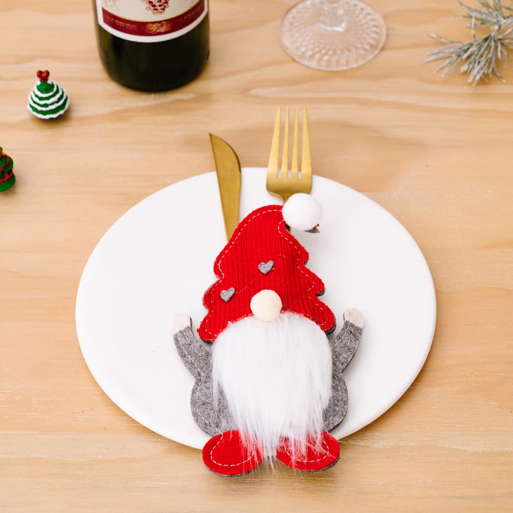 3-Piece Gnome Cutlery Holders - 6.7" - 3 PCS. - [5-10 DAY DELIVERY] - T -