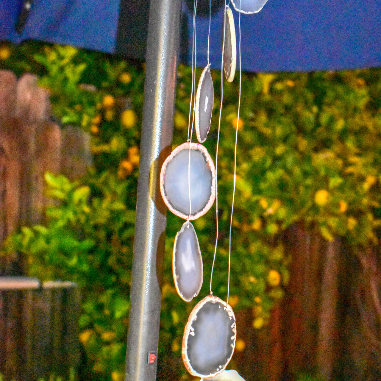 Whyte Quartz - NEW Large Natural Agate Slice Wind Chime -