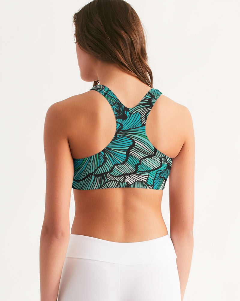 Chaluisant - Sea Petal Swirls Women's Seamless Sports Bra -