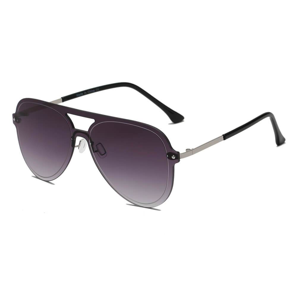 Belfast |  Flat Single Lens Aviator Fashion Sunglasses - 4 COLORS -