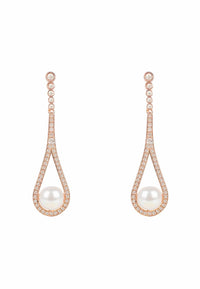 Thumbnail for LATELITA - Cradled Pearl Drop Earrings Rosegold -