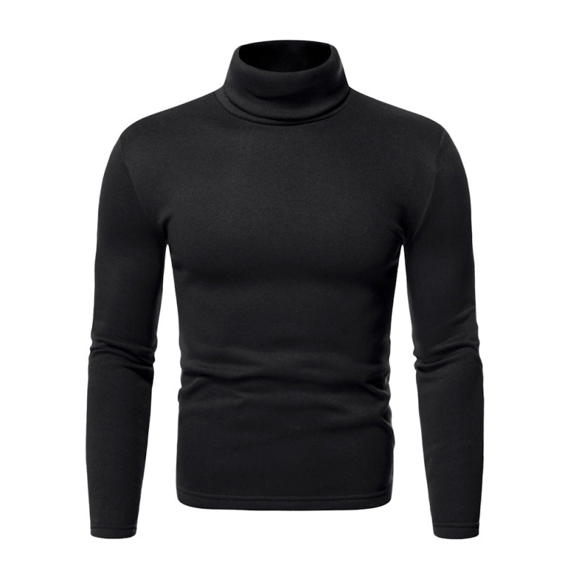 Men's fleece pullover turtleneck knitted top - K - 6 COLORS -