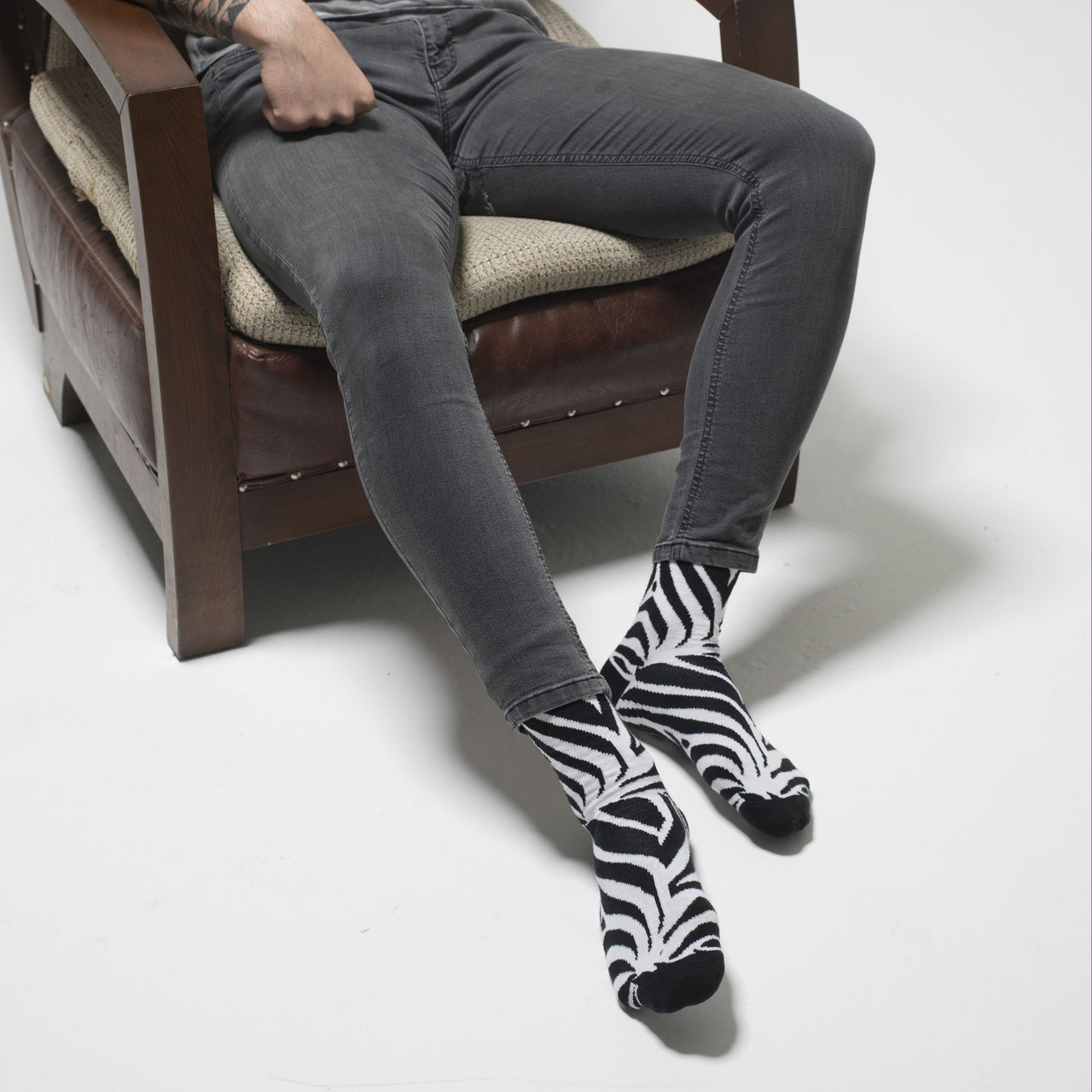 Men's Zebra Socks - 1 COLOR -