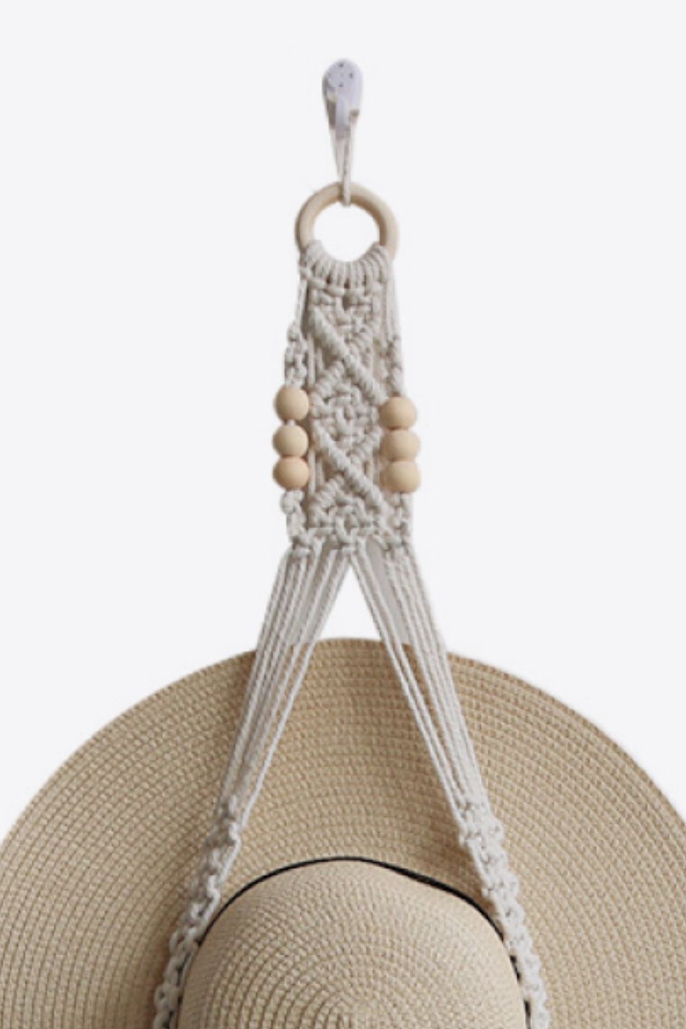 Macrame Single Hat Hanger - HAT NOT INCLUDED - T - 32.3" X 2.75" - 1 COLOR -