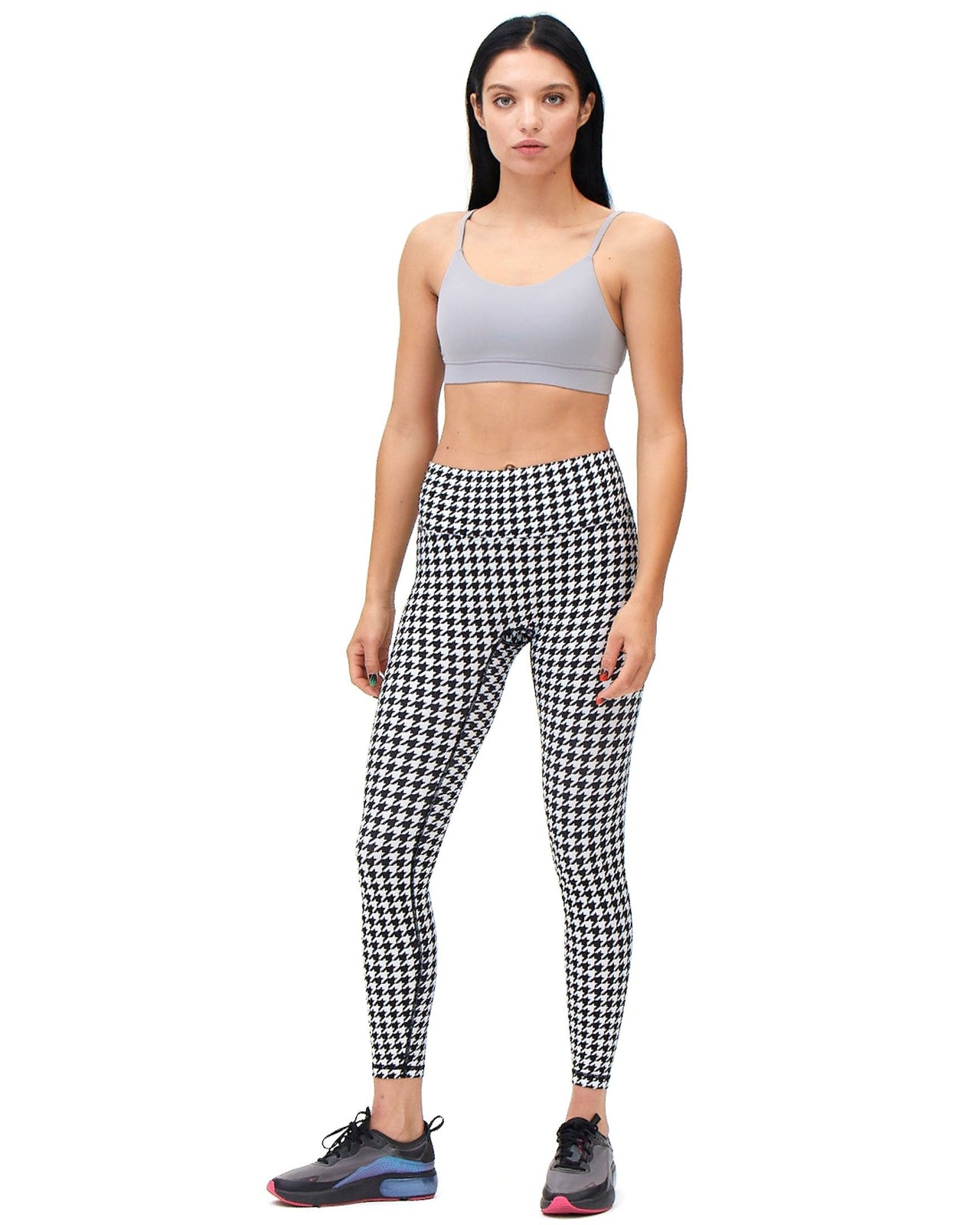 ReBody - Hybrid Fleece Houndstooth Print Leggings High Waist - 2 COLORS -