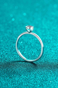 Thumbnail for Moissanite Rhodium-Plated Solitaire Ring