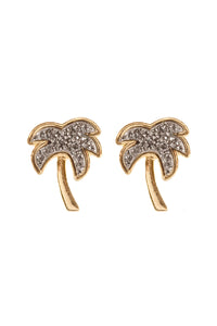 Thumbnail for Metal Druzy Palm Tree Post Earrings - 4 COLORS -