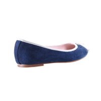 Thumbnail for Bow Suede Ballerina (Navy)