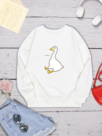 Thumbnail for Goose Graphic Round Neck Sweatshirt - T - 4 COLORS -