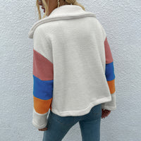 Thumbnail for Color Block Button Down Collared Jacket - T - 4 COLORS -