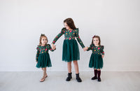 Thumbnail for Eclipse Kids - Long Sleeve Tulle Dress - Moody Flowers - SIZES 2T THRU 11/12 -