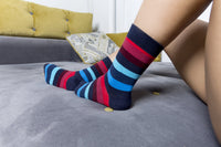 Thumbnail for Women's Black Grape Stripe Socks - 1 COLOR -