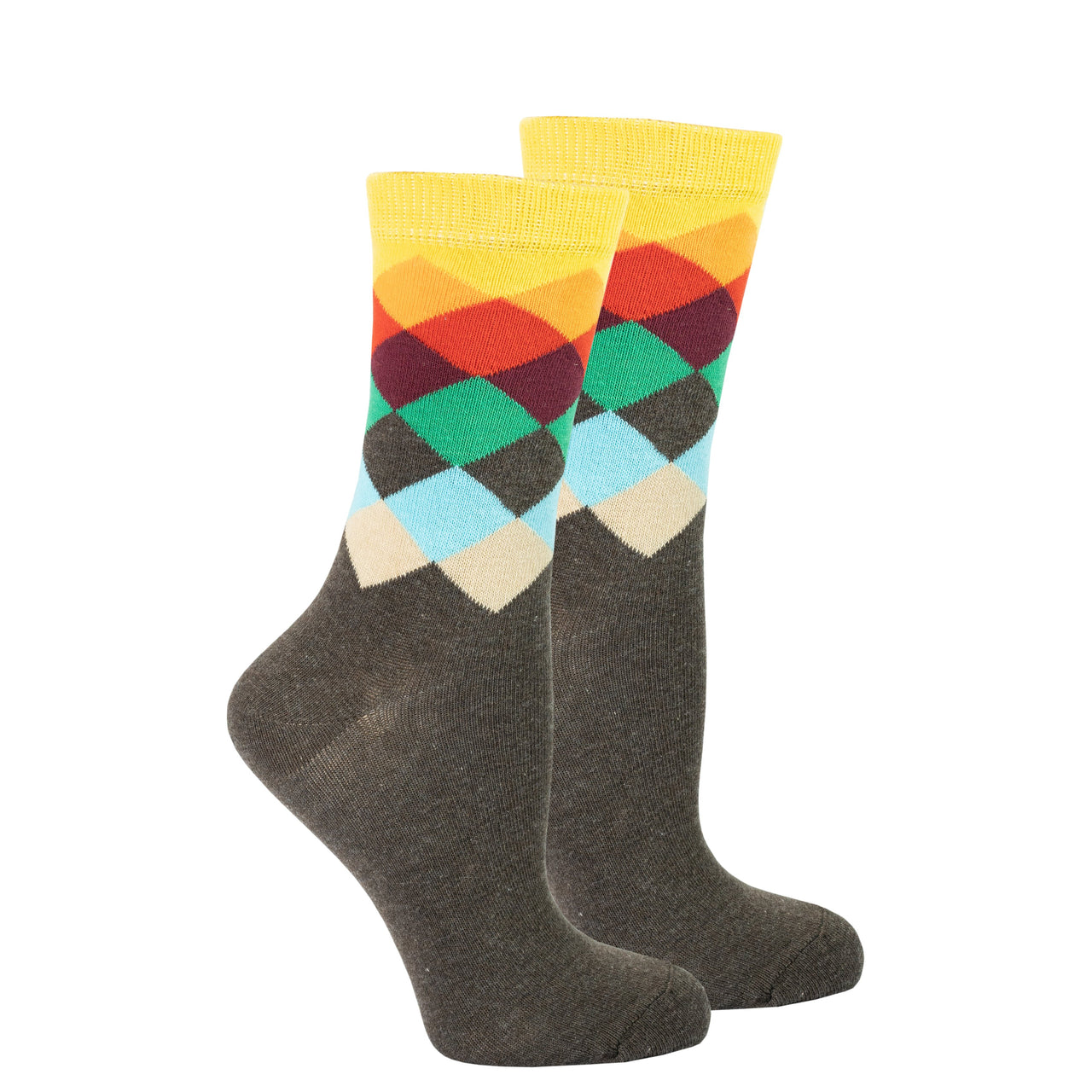 Women's Tobacco Flame Diamond Socks - 1 COLOR -