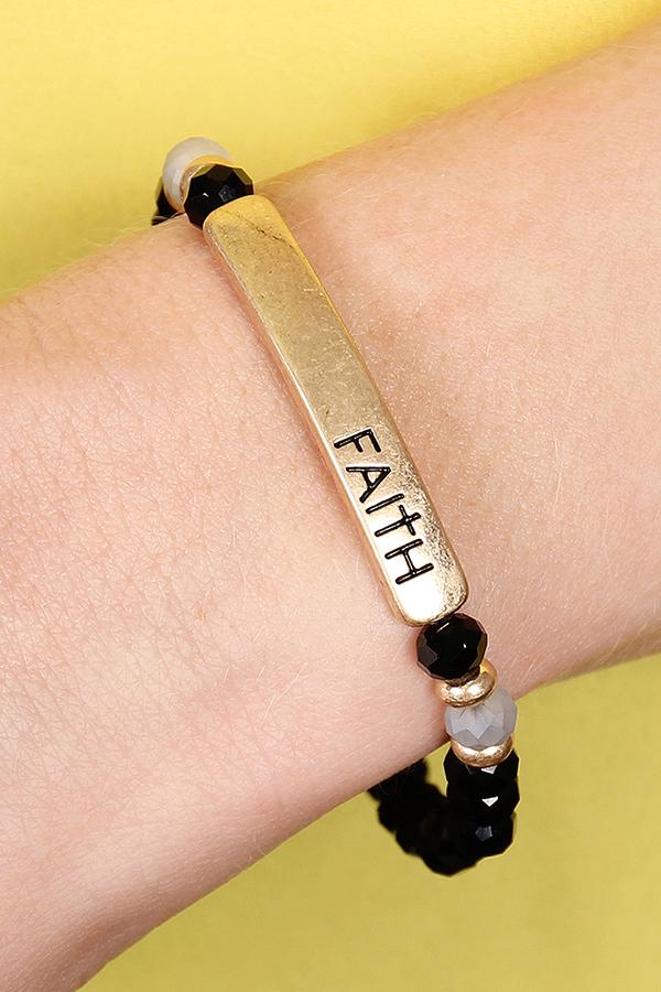 "Faith" Rondelle Beads Bracelet - 8 COLORS