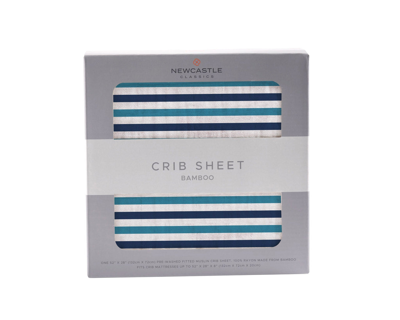 Newcastle - Blue and White Stripe Bamboo Crib Sheet -