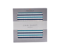 Thumbnail for Newcastle - Blue and White Stripe Bamboo Crib Sheet -