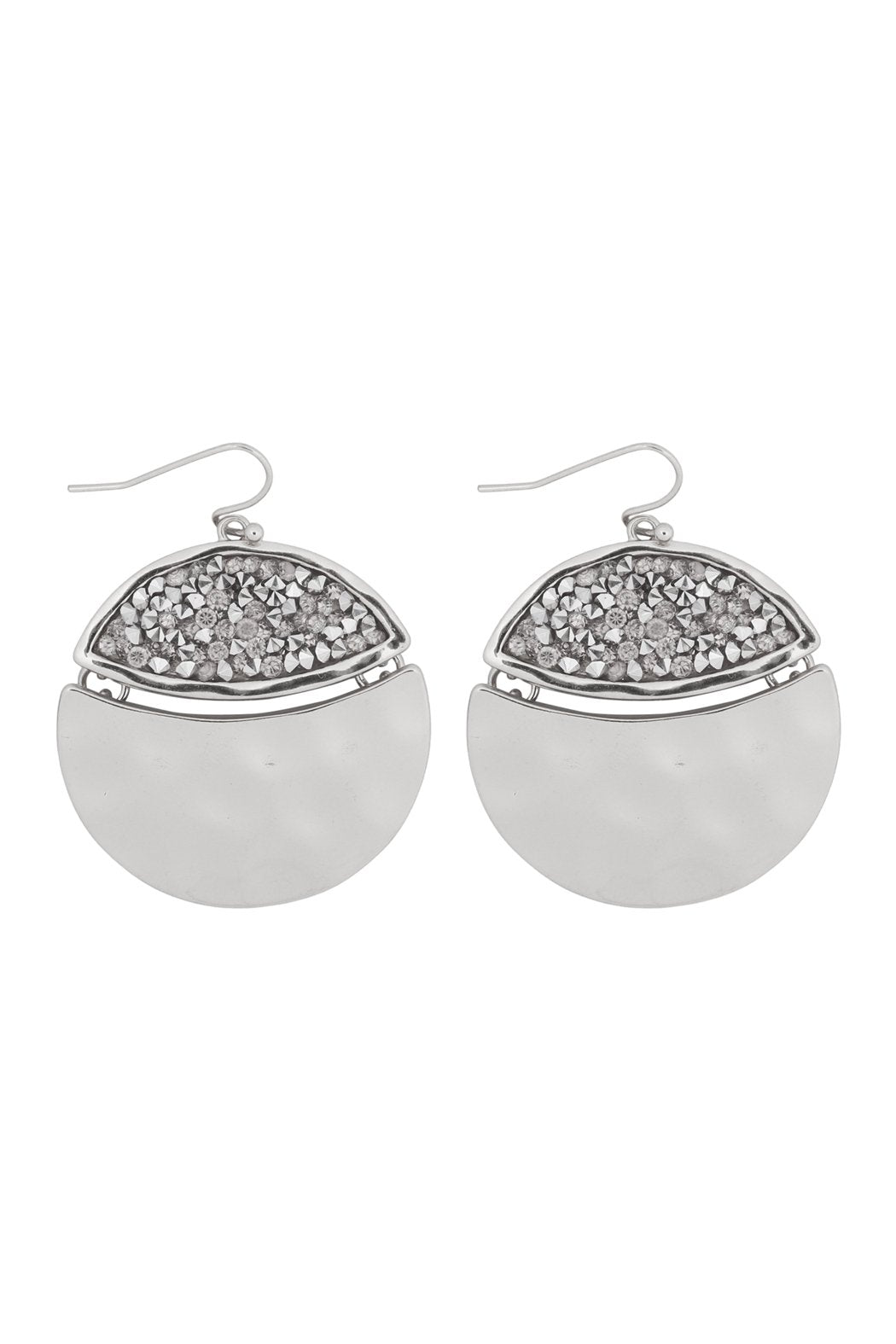 Faceted Glittery Round Dangle Hook Earrings - 3 COLOR COMBOS -