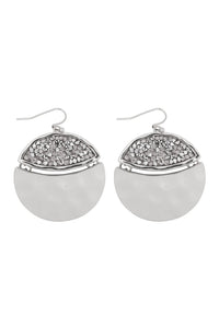 Thumbnail for Faceted Glittery Round Dangle Hook Earrings - 3 COLOR COMBOS -