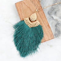 Thumbnail for Arrow Shaped Tassel Pendant Linked Necklace - 10 COLORS -