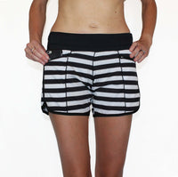 Thumbnail for Belcorva - Runner's Dream 5 Pocket Short - Black and White Stripe - 1 COLOR -