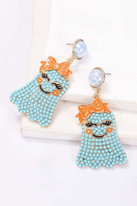 Thumbnail for Smiling Ghost Shape Synthetic Pearl Earrings - T - 4 COLORS -