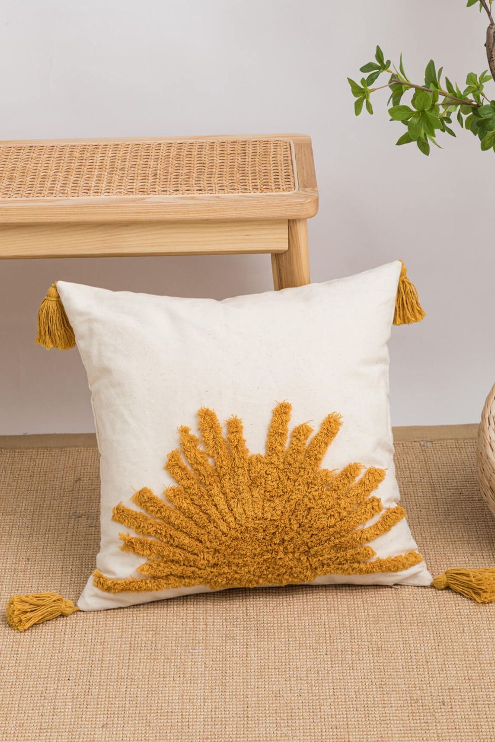 Sun Graphic Tassel Decorative Throw Pillow Case - T - 2 DESIGNS -