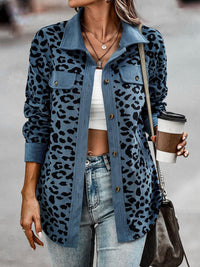 Thumbnail for Full Size Leopard Buttoned Jacket - T - 5 COLORS -