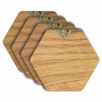 Thumbnail for MMORE - Wooden Coasters - Oak / Set of 4 Coasters - 10 THUMB HANDLE COLORS -