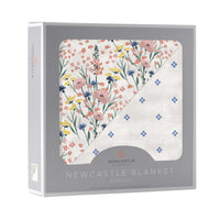 Thumbnail for Wildflowers and Periwinkle Diamond Polka Dot Bamboo Newcastle Blanket -