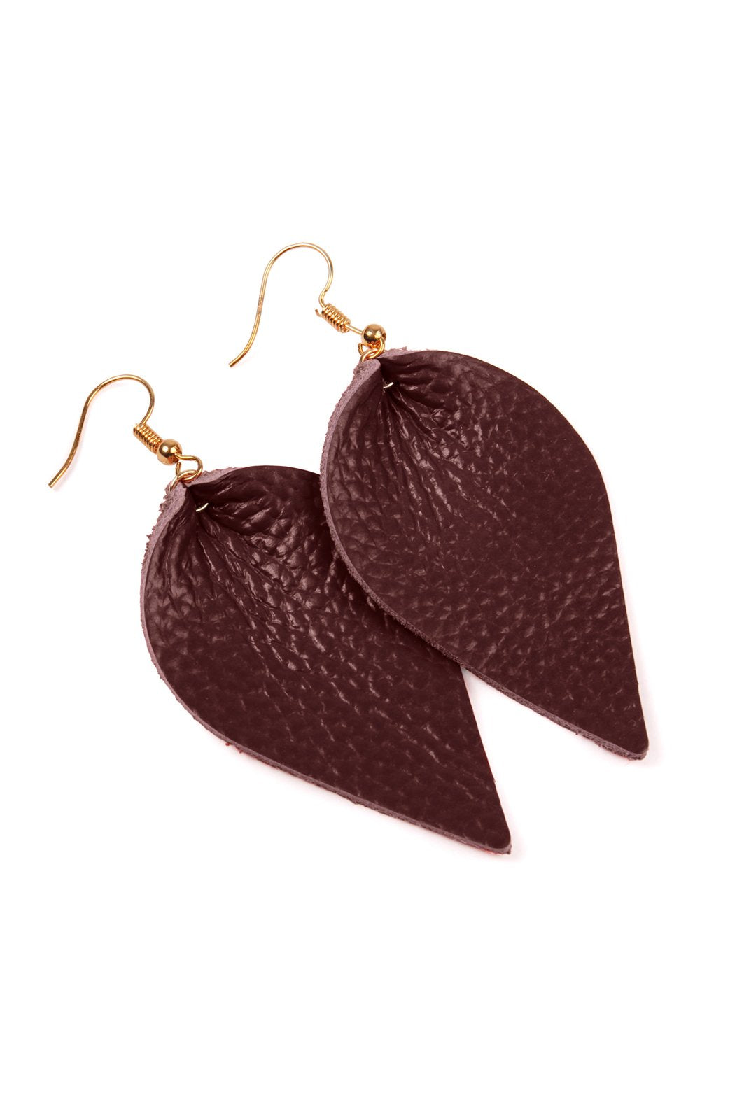 Teardrop Shape Pinched Leather Earrings - 18 COLORS -