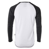 Thumbnail for Long Sleeve Contrast Raglan Henley V-Neck T-Shirts - 1 COLOR