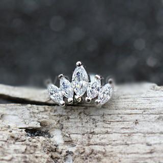 Royal Crystal Crown Cartilage Earring -